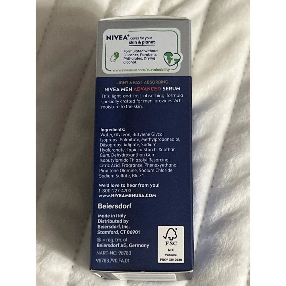 Nivea Men Age Defense Advanced Serum 2in1 Dark Spot Wrinkle Reducer 1oz 30ml NEW
